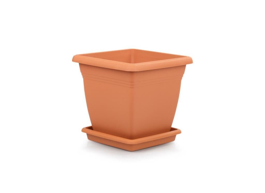 Omnipazar SO-VK02 Villa Kare Tabaklı Saksı 9 lt No 2 Kiremit (108)