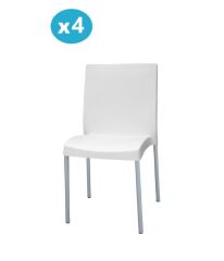 Omnipazar MT-CF875 Vortice Plastik Bahçe Balkon Sandalye 4'lü Set Beyaz