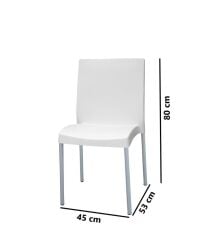 Omnipazar MT-CF875 Vortice Plastik Bahçe Balkon Sandalye 4'lü Set Beyaz