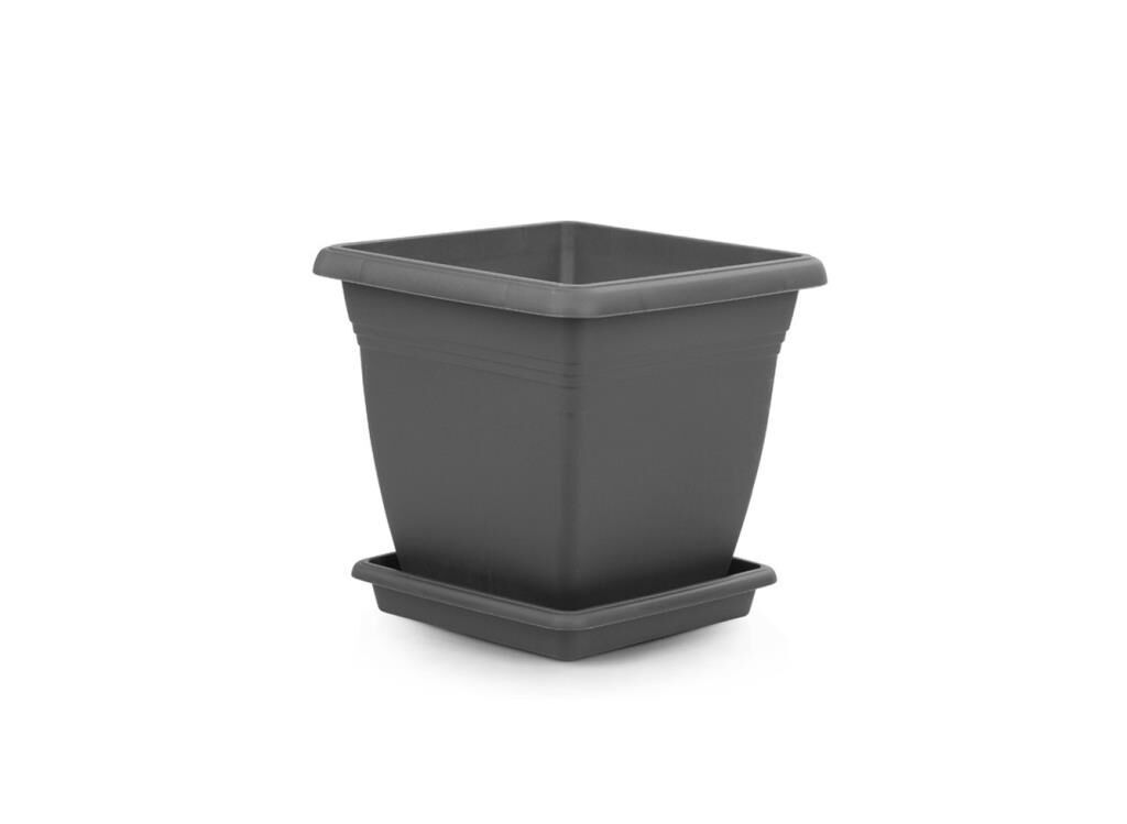 Omnipazar SO-VK02 Villa Kare Tabaklı Saksı 9 lt No 2 Antrasit (116)