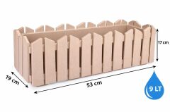 OZN-616 Efes Askılı Balkon Saksı Takımı 9 Litre No:2 Bej 4 Adet