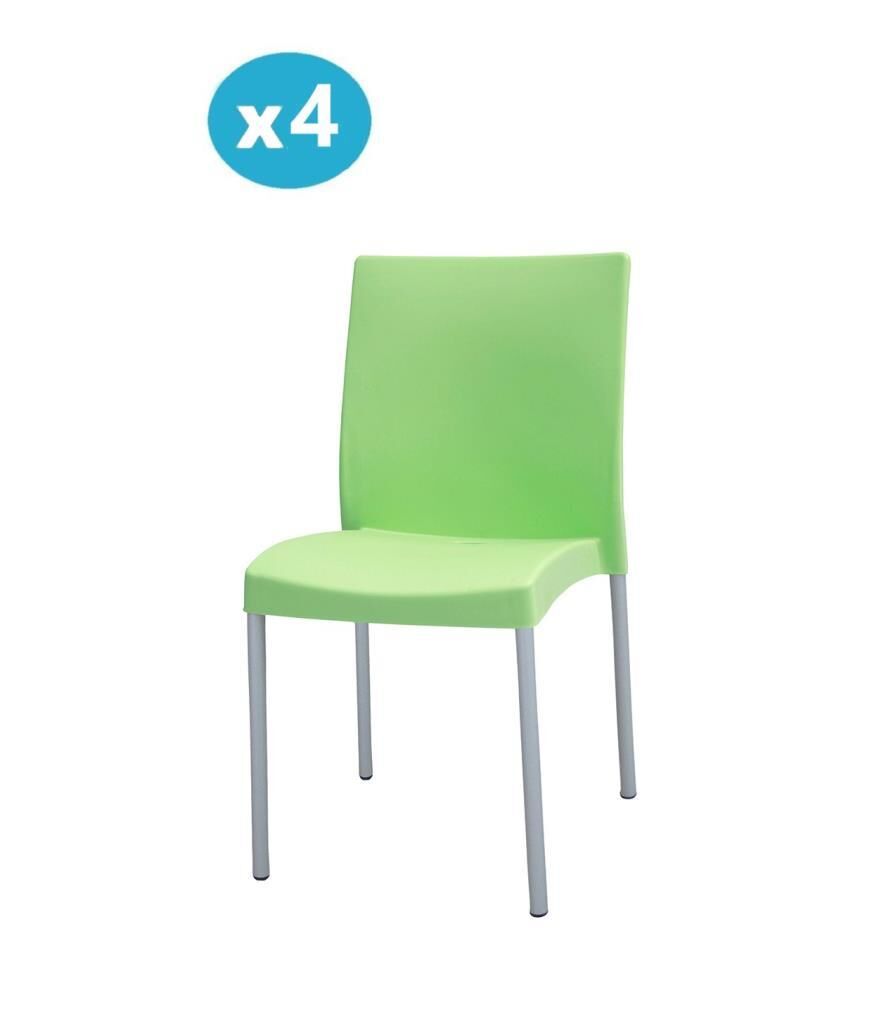 Omnipazar MT-CF875 Vortice Plastik Bahçe Balkon Sandalye 4'lü Set YEŞİL