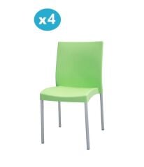 Omnipazar MT-CF875 Vortice Plastik Bahçe Balkon Sandalye 4'lü Set YEŞİL