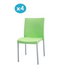 Omnipazar MT-CF875 Vortice Plastik Bahçe Balkon Sandalye 4'lü Set YEŞİL