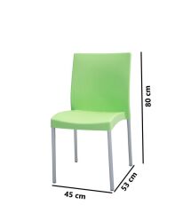 Omnipazar MT-CF875 Vortice Plastik Bahçe Balkon Sandalye 4'lü Set YEŞİL