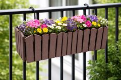 OZN-616 Efes Askılı Balkon Saksı Takımı 9 Lt No: 2 Kahverengi 4 Adet