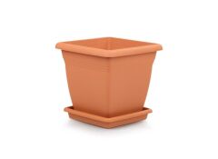 Omnipazar SO-VK03 Villa Kare Tabaklı Saksı 17 lt No 3 Kiremit (108)