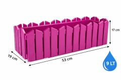 OZN-616 Efes Askılı Balkon Saksı Takımı 9 Litre 4 Adet No: 2 Vişne