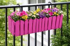 OZN-616 Efes Askılı Balkon Saksı Takımı 9 Litre 4 Adet No: 2 Vişne