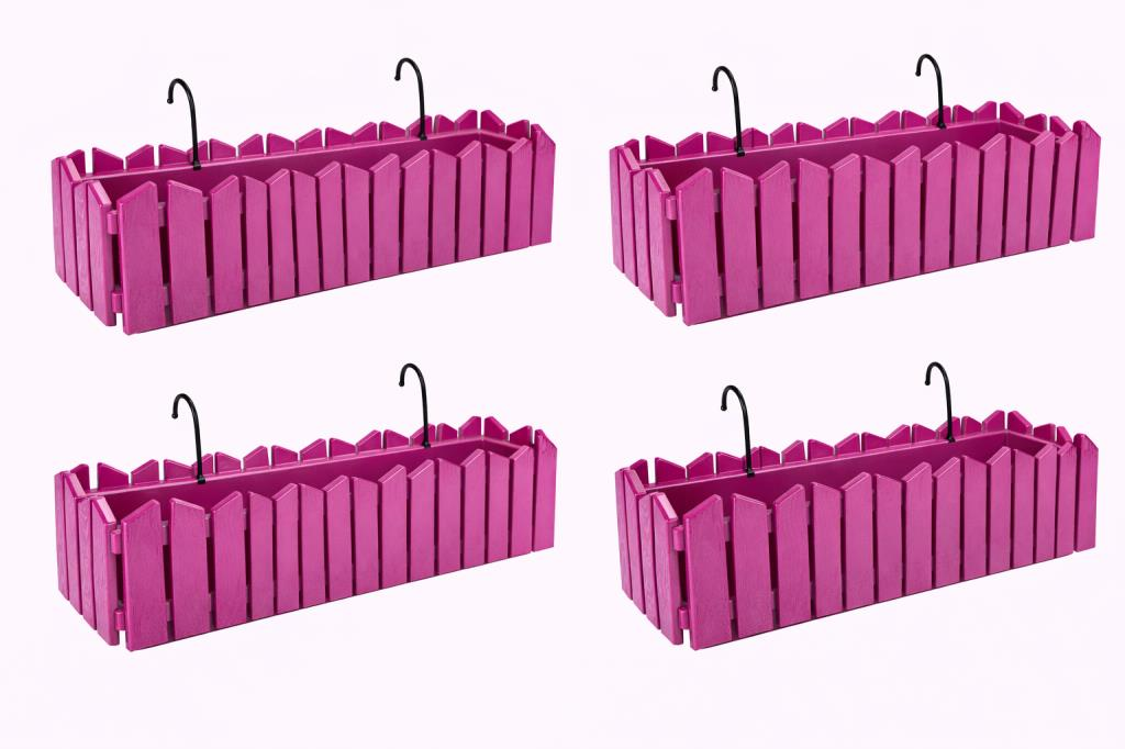 OZN-616 Efes Askılı Balkon Saksı Takımı 9 Litre 4 Adet No: 2 Vişne