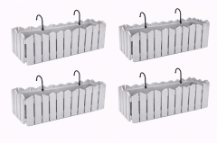 OZN-616 Efes Askılı Balkon Saksı Takımı 4 Adet 9 Litre No:2 Gri