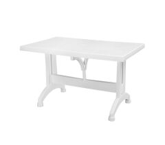 Omnipazar MT-GF212 Prima Ancora Plastik Dikdörtgen Bahçe Balkon Masa 75x120 cm Beyaz