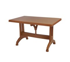 Omnipazar MT-GF212 Prima Ancora Plastik Dikdörtgen Bahçe Balkon Masa 75x120 cm Kahverengi