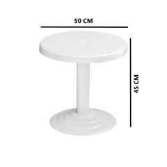 Omnipazar MT-GF401 Beyaz Spark Bahçe Balkon Kısa Sehpa Ø50 Cm