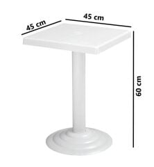 Omnipazar MT-GF402A Beyaz Testa Bahçe Balkon Sehpa 45x45 cm