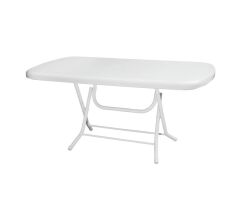 Omnipazar MT-GFM230 Prima Grande Plastik Dikdörtgen Bahçe Balkon Masa 90x160 cm Beyaz