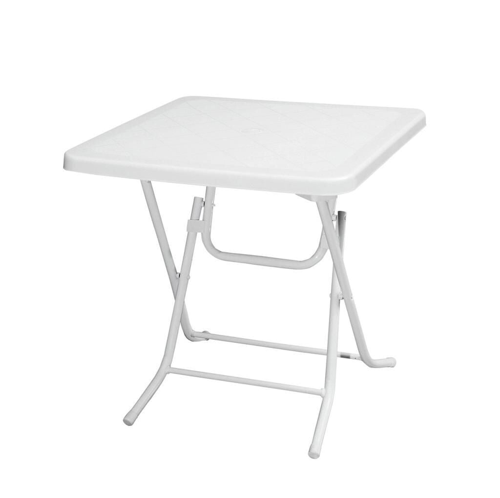 Omnipazar MT-GFM235 Prima Sorgente Plastik Kare Bahçe Balkon Masa 70x70 cm Beyaz