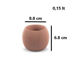 Omnipazar KRS Mercan Dekoratif Kaktüs Sukulent Plastik Saksı Takımı 3'lü Set Soft Pembe