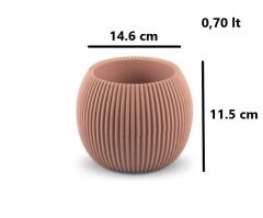 Omnipazar KRS Mercan Dekoratif Kaktüs Sukulent Plastik Saksı Takımı 3'lü Set Soft Pembe