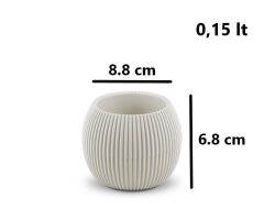 Omnipazar KRS Mercan Dekoratif Sukulent Kaktüs Plastik Saksı Takımı 3'lü Set Bej