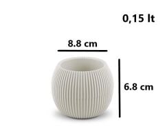 Omnipazar KRS Mercan Dekoratif Sukulent Kaktüs Plastik Saksı Takımı 3'lü Set Bej