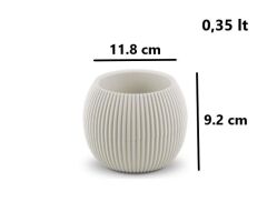 Omnipazar KRS Mercan Dekoratif Sukulent Kaktüs Plastik Saksı Takımı 3'lü Set Bej