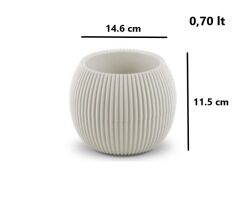 Omnipazar KRS Mercan Dekoratif Sukulent Kaktüs Plastik Saksı Takımı 3'lü Set Bej