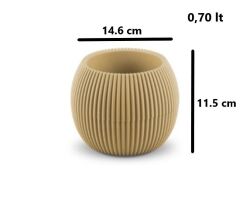 Omnipazar KRS Mercan Dekoratif Sukulent Kaktüs Plastik Saksı Takımı 3'lü Set Soft Sarı
