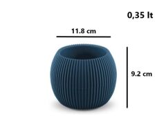 Omnipazar KRS Mercan Dekoratif Sukulent Kaktüs Plastik Saksı Takımı 3'lü Set Gece Mavisi