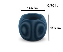 Omnipazar KRS Mercan Dekoratif Sukulent Kaktüs Plastik Saksı Takımı 3'lü Set Gece Mavisi