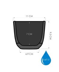 Omnipazar KRS-382 Dekoratif Plastik Mercan Kare Saksı 0.67 litre Antrasit 6 Adet