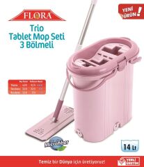 Omnisoft FLR F404 Trio Tablet Mikrofiber Mop Seti 3 Bölmeli