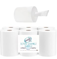 Pratiksoft 10 Koli İçten Çekmeli Kağıt Havlu 60 Rulo