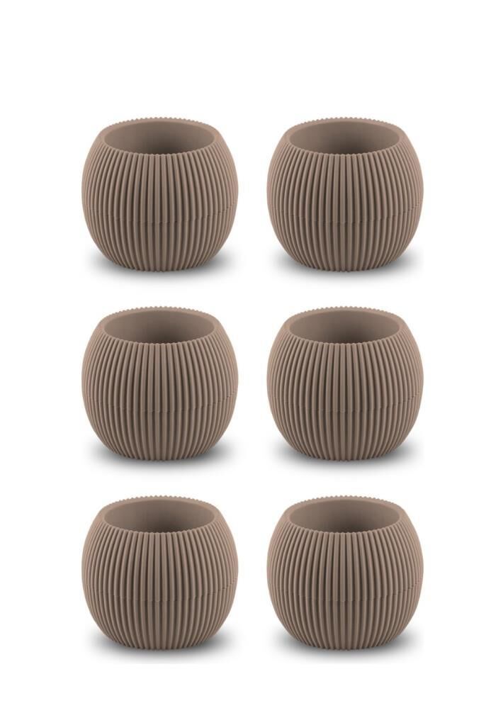 Omnipazar KRS-361 Plastik Mercan Kaktüs Saksı 0.15 Litre Kahverengi 6 Adet