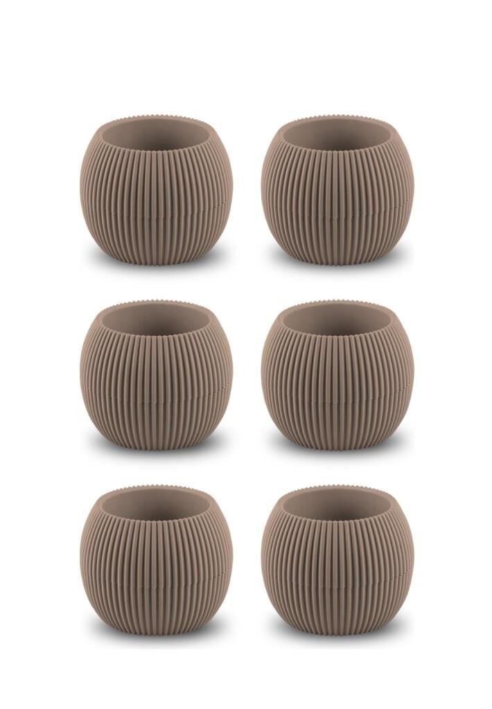 Omnipazar KRS-361 Plastik Mercan Kaktüs Saksı 0.15 Litre Kahverengi 6 Adet