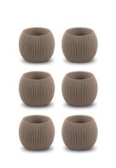 Omnipazar KRS-361 Plastik Mercan Kaktüs Saksı 0.15 Litre Kahverengi 6 Adet