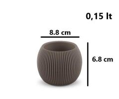 Omnipazar KRS-361 Plastik Mercan Kaktüs Saksı 0.15 Litre Kahverengi 6 Adet