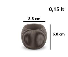 Omnipazar KRS-361 Plastik Mercan Kaktüs Saksı 0.15 Litre Kahverengi 6 Adet