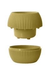 Omnipazar KRS-361 Plastik Mercan Kaktüs Saksı 0.15 Litre Soft Sarı 6 Adet