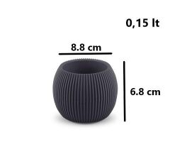 Omnipazar KRS-361 Plastik Mercan Kaktüs Saksı 0.15 Litre Antrasit 6 Adet