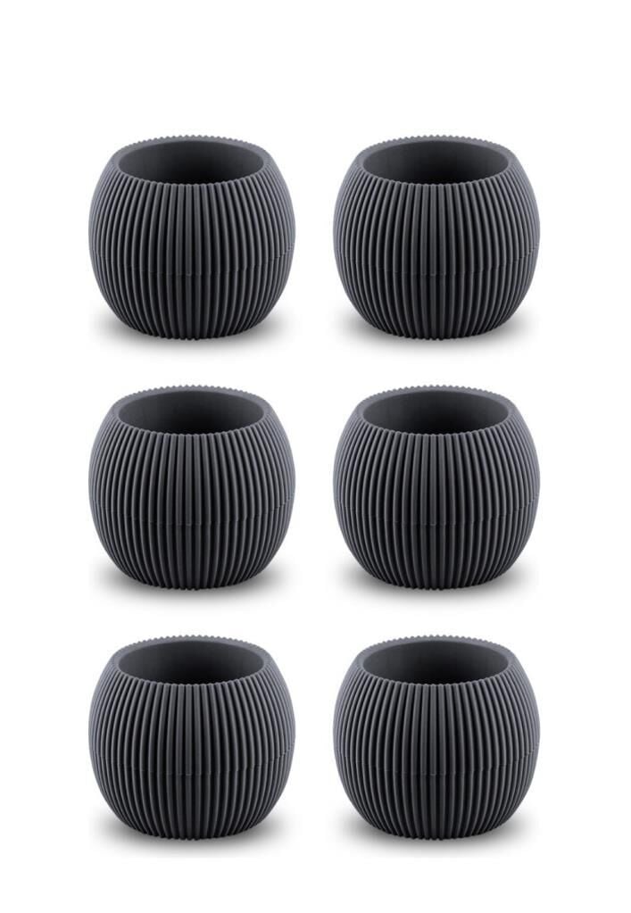 Omnipazar KRS-362 Plastik Mercan Kaktüs Saksı 0.35 Litre Antrasit 6 Adet