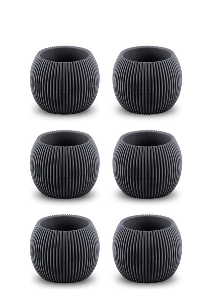 Omnipazar KRS-362 Plastik Mercan Kaktüs Saksı 0.35 Litre Antrasit 6 Adet