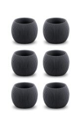 Omnipazar KRS-362 Plastik Mercan Kaktüs Saksı 0.35 Litre Antrasit 6 Adet