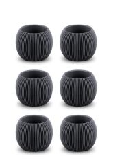 Omnipazar KRS-362 Plastik Mercan Kaktüs Saksı 0.35 Litre Antrasit 6 Adet