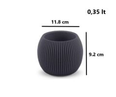 Omnipazar KRS-362 Plastik Mercan Kaktüs Saksı 0.35 Litre Antrasit 6 Adet