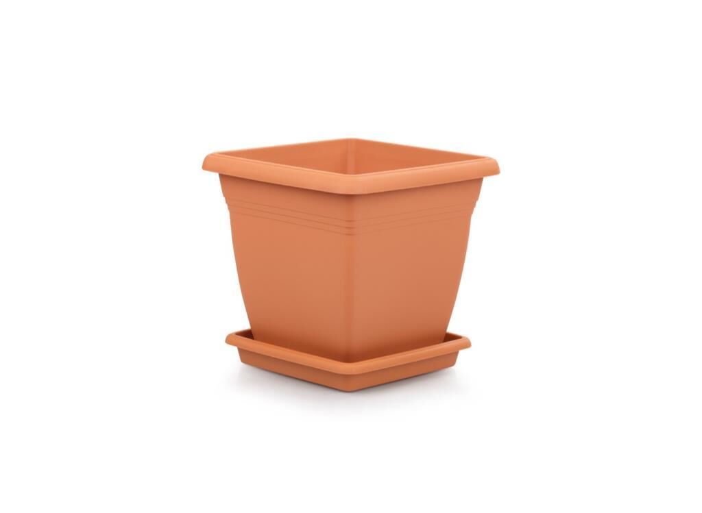 Omnipazar SO-VK01 Villa Kare Tabaklı Saksı 4.6 lt No 1 Kiremit (108)