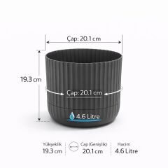 KRS-263 Zeraf Dekoratif Tabaklı Saksı Takımı 4.6 Lt Yeşil 6 Adet No:3