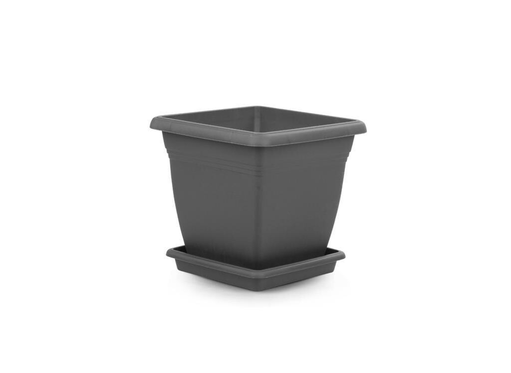 Omnipazar SO-VK01 Villa Kare Tabaklı Saksı 4.6 lt No 1 Antrasit (116)