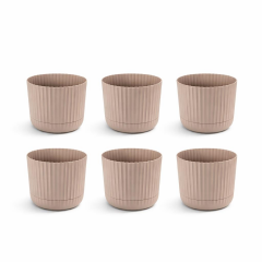 KRS-263 Zeraf Dekoratif Tabaklı Saksı Takımı 4.6 Litre No:3 Bej 6 Adet