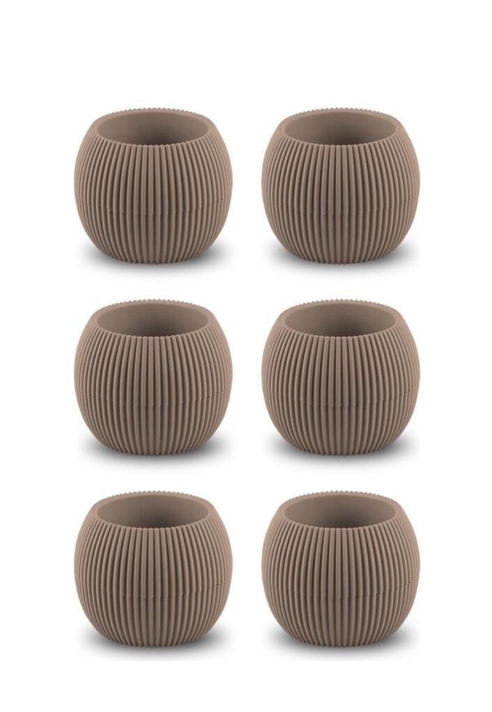 Omnipazar KRS-362 Plastik Mercan Kaktüs Saksı 0.35 Litre Soft Kahverengi 6 Adet